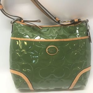 Coach Peyton Green Patent Leather Signature Purse